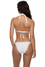 SUNKISS GLOW - Triangle Halter Top & Ring Seamless Full Tie Side Bottom • White