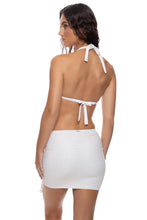 SUNKISS GLOW - Triangle Halter Top & Scrunch Up Mini Skirt • White