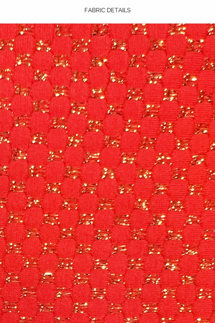 SUNKISS GLOW - Double Luli Ring Bandeau Crop Top & Strappy Loop Brazilian Scrunch Bottom • Red