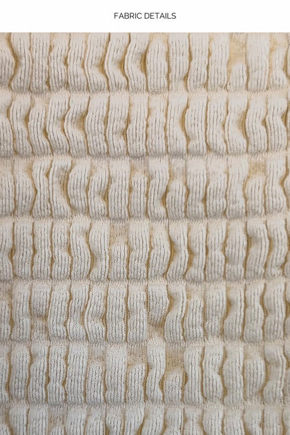 WHITE SANDS - Luxe Stitch Triangle Halter Top & Luxe Stitch Seamless Full Ruched Back Bottom • Ivory