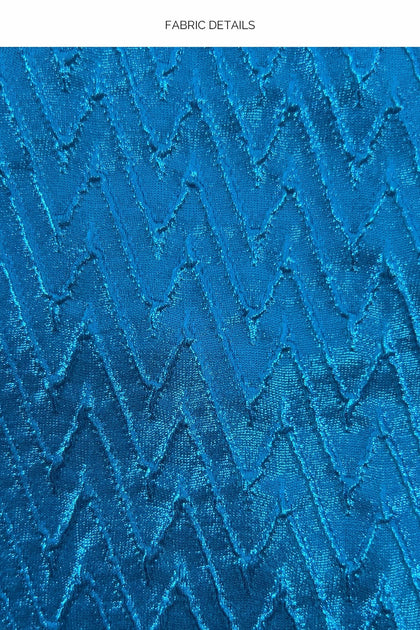 LIQUID VOLTAGE - Double Loop Bandeau Crop Top  & Ring Brazilian Bottom • Blue