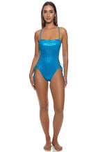LIQUID VOLTAGE - Square Neck Laced Up One Piece • Blue