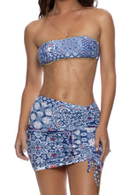 AMERICANA VIBES - Luxe Stitch Free Form Bandeau Top & Scrunched Up Mini Skirt • Multicolor