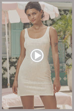 SUNLIT OASIS - Bodycon Tank Mini Dress • Cream