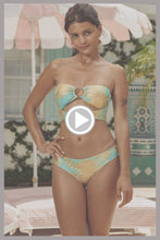 SAVAGE ESSENCE - Double Loop Bandeau Crop Top  & Seamless Full Ruched Back Bottom • Multicolor