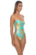 SAVAGE ESSENCE - Square Neck Laced Up One Piece • Multicolor