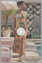 OPULENT EDEN - Cap Sleeve Long Dress • Multicolor