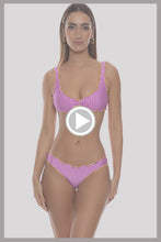 PARADISE CHECK - Wavy Scoop Neck Drawstring Top & Wavy Full Ruched Back Bottom • Berry