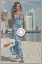 ENCHANTED MIRAGE - Drawstring Peek A Boo Maxi Dress • Multicolor