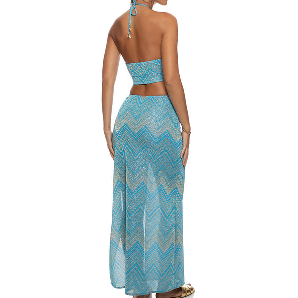 TIDAL SHIMMER - Double Loop Bandeau Long Dress