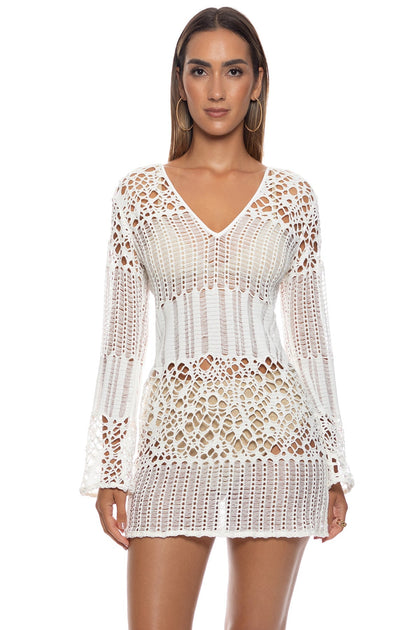 DAY TO NIGHT - Long Sleeve Short Dress • Ivory