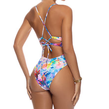 UNDERWATER DREAMING - Ruched Deep V One Piece