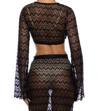 MIDNIGHT CURRENTS - Long Sleeve Crop Top