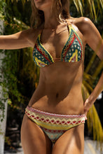 HIGH NOON HEAT - Triangle Halter Top & Seamless Full Ruched Back Bottom • Multicolor