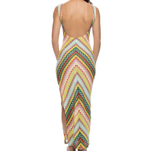 HIGH NOON HEAT - Drawstring Peek A Boo Maxi Dress