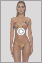 TROPICAL MAJESTY - Chain Triangle Top & Strap Ring Thong Bottom • Multicolor