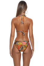 TROPICAL MAJESTY - Triangle Halter Top & Seamless Full Ruched Back Bottom • Multicolor