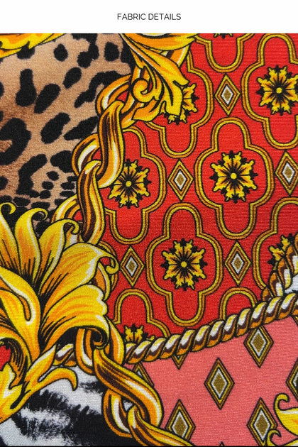 TROPICAL MAJESTY - Triangle Halter Top & Seamless Full Ruched Back Bottom • Multicolor