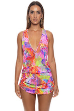 BLOOMING SPARK - T Back Mini Dress • Multicolor
