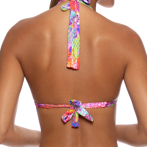 BLOOMING SPARK - Triangle Halter Top