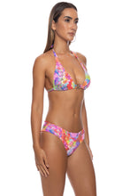 BLOOMING SPARK - Triangle Halter Top & Seamless Full Ruched Back Bottom • Multicolor