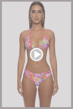 BLOOMING SPARK - Triangle Halter Top & Seamless Full Ruched Back Bottom • Multicolor