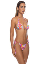 BLOOMING SPARK - Triangle Top & Seamless Ruched Back Brazilian Tie Side Bottom • Multicolor