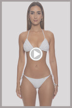 SWEET LOVE - Triangle Top & Seamless Ruffle Ruched Back Brazilian Tie Side Bottom • White