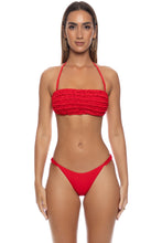 SWEET LOVE - Free Form Bandeau Top & Moderate Bottom • Red