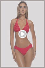 SWEET LOVE - Triangle Halter Top & Seamless Full Bottom • Red