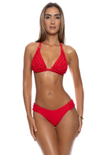 SWEET LOVE - Triangle Halter Top & Seamless Full Bottom • Red