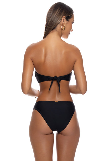 GILDED BUTTERFLY - Underwire Push Up Bandeau Top & Seamless Full Bottom • Black