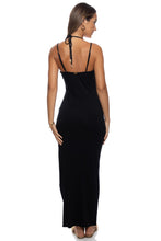 GILDED BUTTERFLY - Fitted Side Slit Maxi Dress • Black