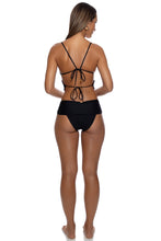 GILDED BUTTERFLY - Ring Butterfly Bralette Top & Banded Moderate Scrunch Side Bottom • Black