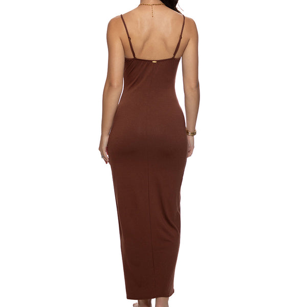VELVET SHORES - Fitted Side Slit Maxi Dress