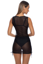 SHEER INTENTIONS - Tank Short Dress • Black