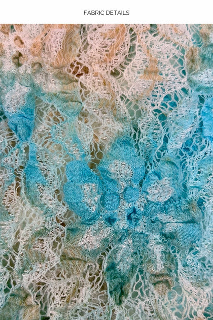 BLOOM ILLUSIONS - Triangle Top & Seamless Ruched Back Brazilian Tie Side Bottom • Aqua