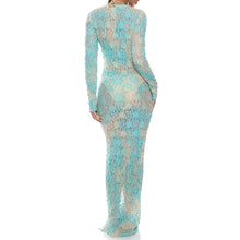 BLOOM ILLUSIONS - Long Sleeve Keyhole Cut Out Maxi Dress