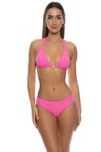 EDGY MUSE - Ring Triangle Halter Top & Seamless Full Ruched Back Bottom • Pink