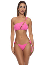 EDGY MUSE - Asymmetric Ring Chain Cut Out Top & Ring Strap Tie Side Full Bottom • Pink