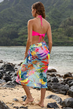SOLAR POP - Drawstring Bandeau Top & Long Wrap  • Neon Pink