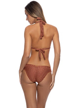 MUSE GLOW - Ring Triangle Halter Top & Seamless Full Ruched Back Bottom • Brown