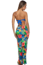 HIGH TIDE KNOT - Keyhole Link Bandeau Top & Chain Skirt • Electric Blue