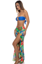HIGH TIDE KNOT - Keyhole Link Bandeau Top & Chain Skirt • Electric Blue