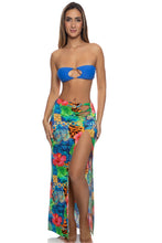 HIGH TIDE KNOT - Keyhole Link Bandeau Top & Chain Skirt • Electric Blue