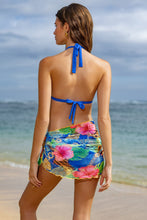 HIGH TIDE KNOT - Link Triangle Halter Top & Sarong Mini Skirt • Electric Blue