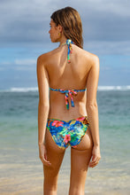 JUNGLE REIGN - Link Triangle Halter Top & Seamless Full Ruched Back Bottom • Multicolor