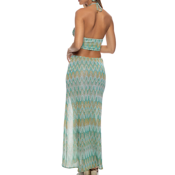 LUCID WATERS - Double Loop Bandeau Long Dress