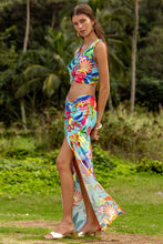 OCEAN'S KISS - Ruched Tank Top & Ruched Front Long Skirt • Multicolor