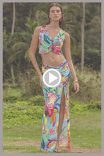 OCEAN'S KISS - Ruched Tank Top & Ruched Front Long Skirt • Multicolor